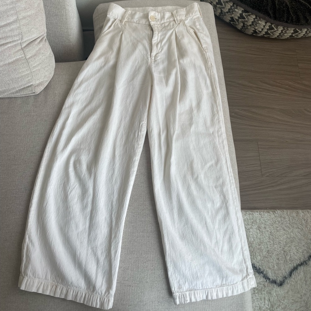 Lacausa white wide leg pants, size 2
